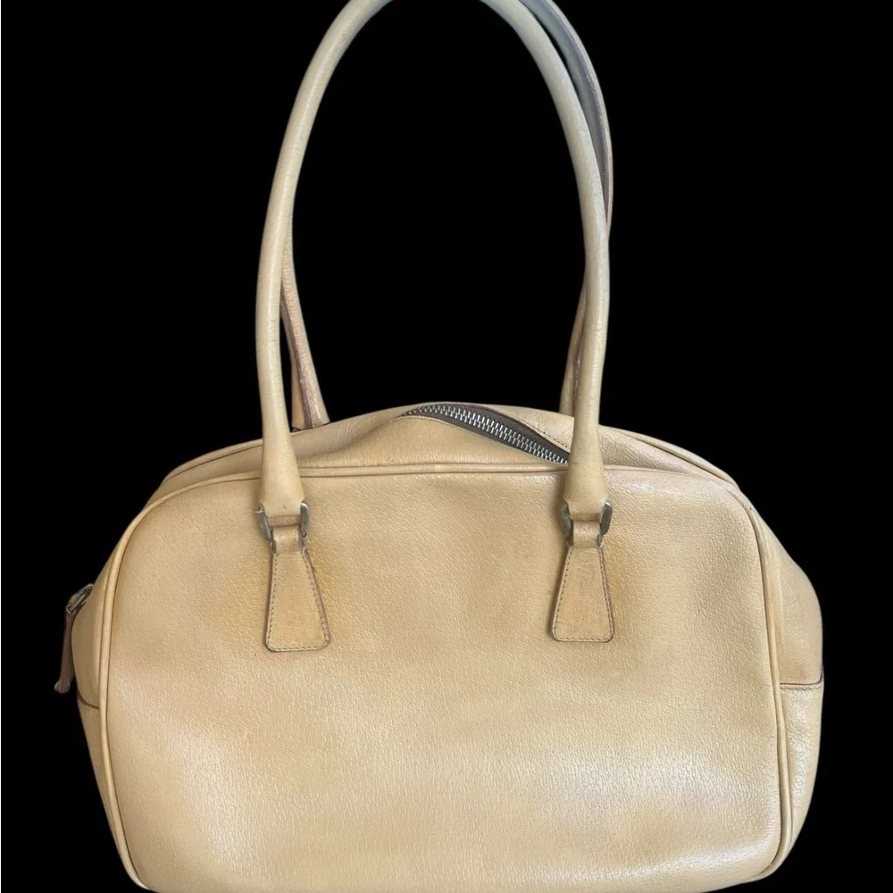 Prada Cream Leather Shoulder Bag